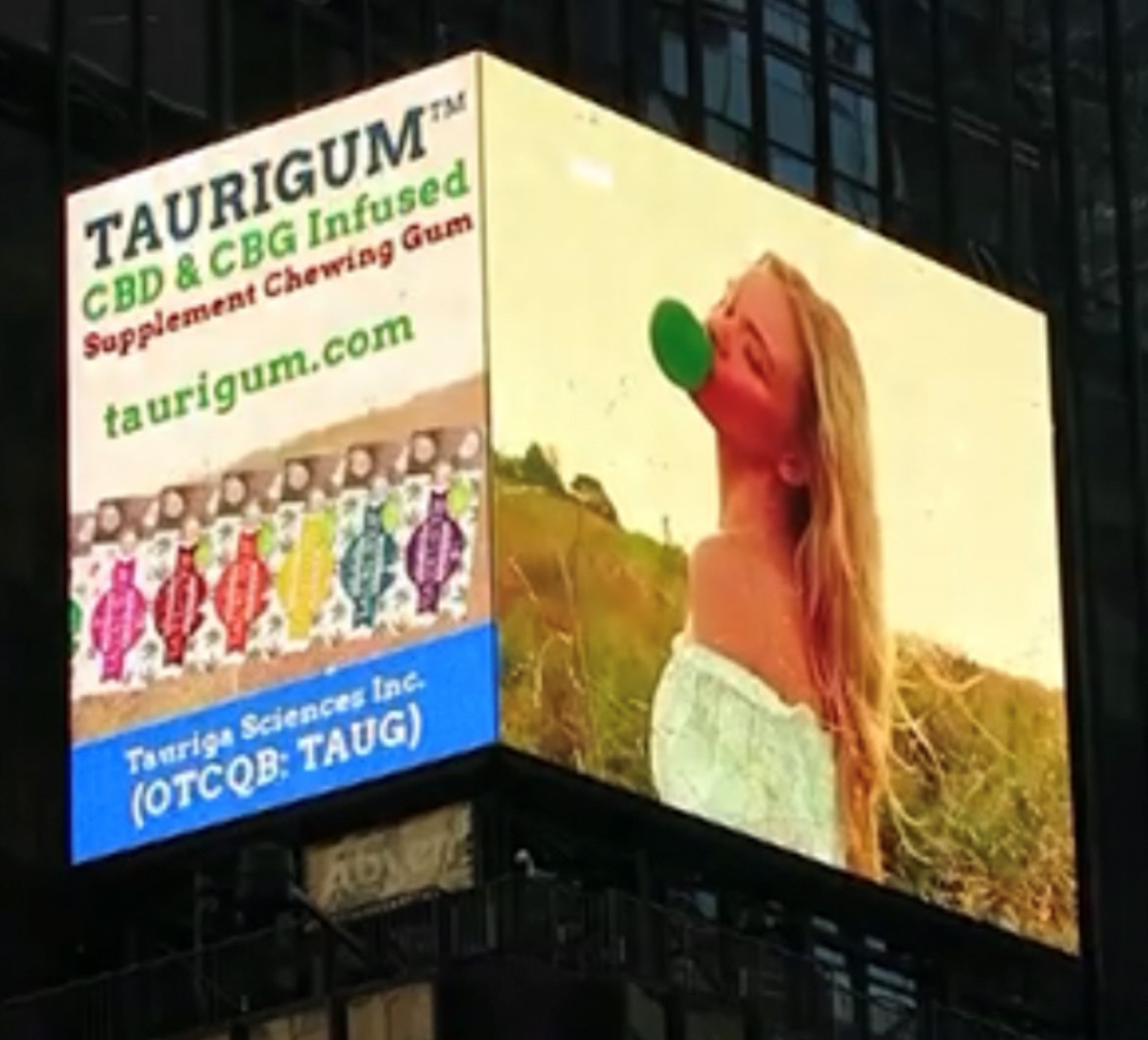 Tauriga Sciences Inc.’s Advertising Campaign in Times Square Goes Live